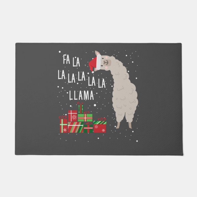 Paillasson Fa La Llama Chemise - Llama Christmas (Devant)