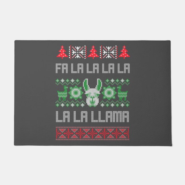 Paillasson Fa La Llama Shirt - Llam Chandail de Noël moche (Devant)