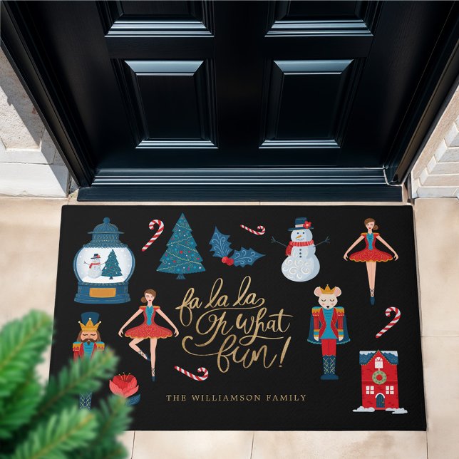 Paillasson Fa La Oh What Fun Christmas Nutcracker Famille (Fa La Oh What Fun Christmas Nutcracker Family Doormat)
