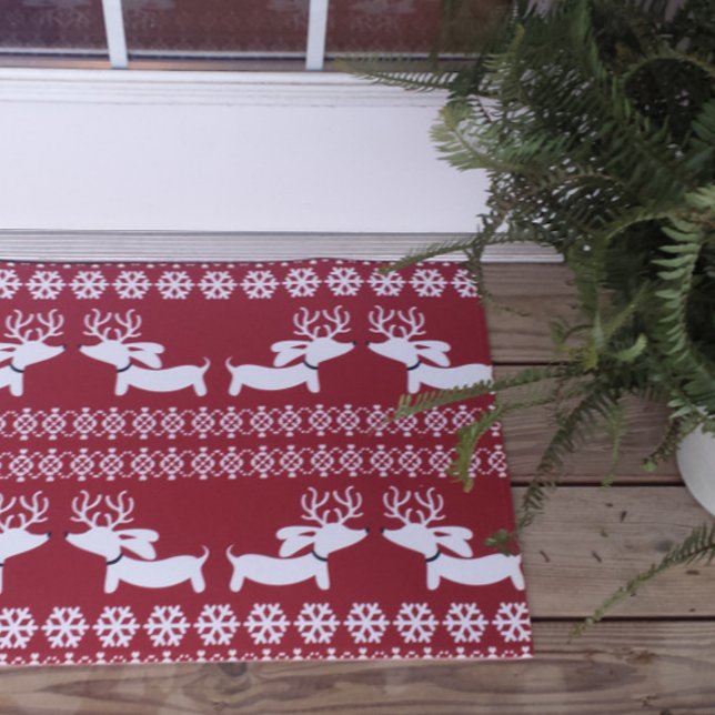 Paillasson Fair Isle Dachshund Christmas Doormat Wiener Chien (Créateur téléchargé)
