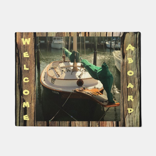 Paillasson Faites votre propre bateau sur mesure Rustic Bois  (Devant)