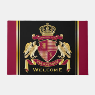 Paillasson Faites votre propre blason Emblème d'aigle rouge