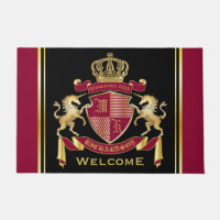 Faites votre propre blason Red Gold Unicorn Emblem