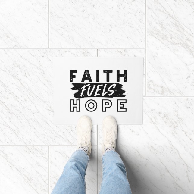 Paillasson Faith Fuels Hope Quote – Uplifting Christian Art (Intérieur)