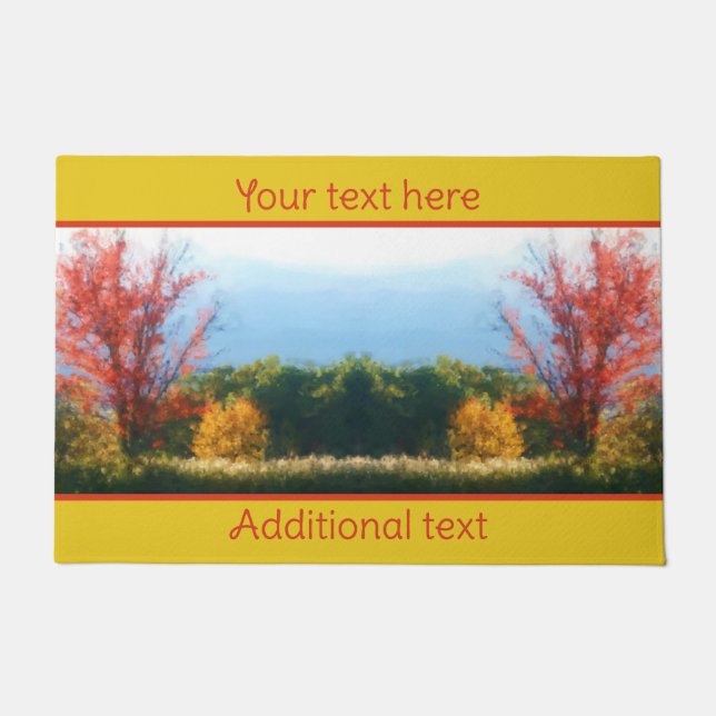 Paillasson Fall Foliage Nature Photo Painting Personalized (Devant)