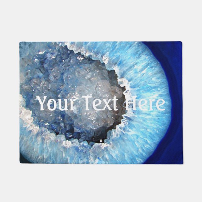 Paillasson Falln Geode en cristal bleu (Devant)