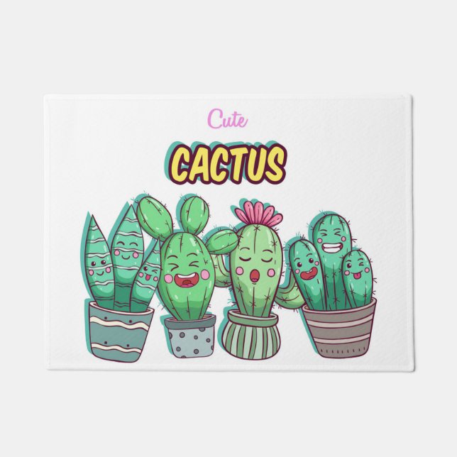 Paillasson Famille Cute Castus (Devant)