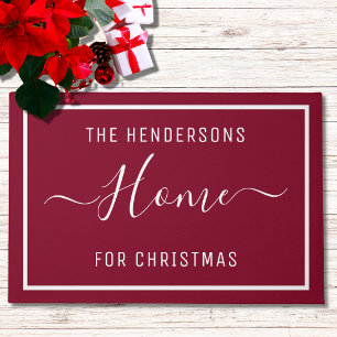 Paillasson Famille de Noël customisée Bourgogne