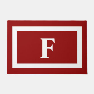 Paillasson Famille monographique personnalisée rouge blanc