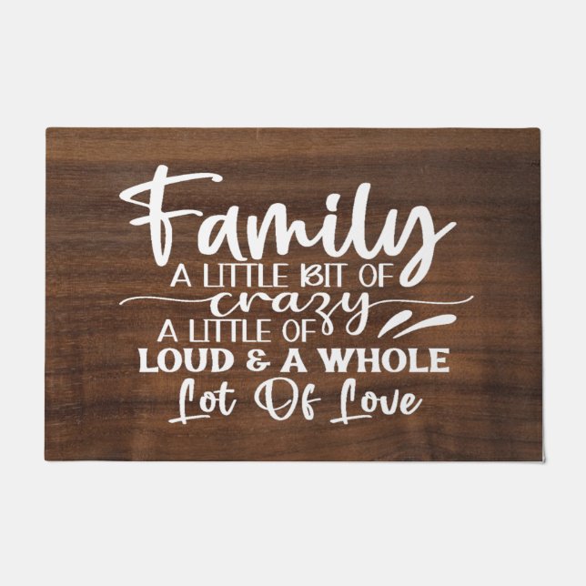 Paillasson Famille Un Petit Peu Fou Matt De Porte (Devant)