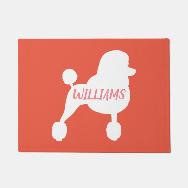 Paillasson Fancy White Standard Poodé Chien Silhouette Person (Devant)