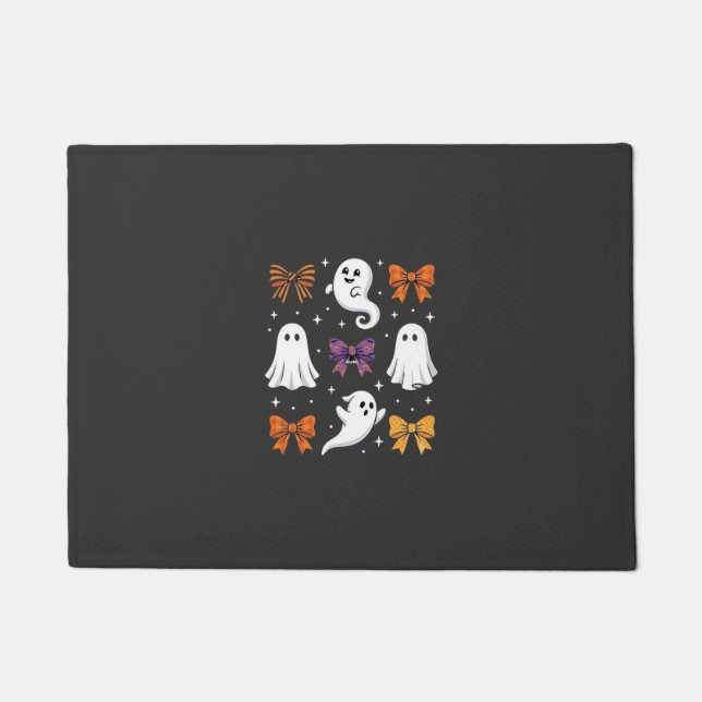 Paillasson Fantôme Mignon avec Rubans Design Halloween_1 (Devant)