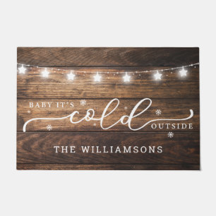 Paillasson Farmhouse moderne Baby It's Cold Outside Name