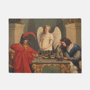 Paillasson Faust Et Mephistopheles Jouant Aux Échecs