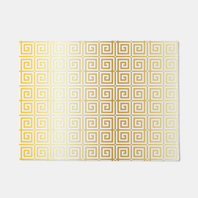 Paillasson Faux Gold Foil Trellis Grèce Key Motif mat (Devant)