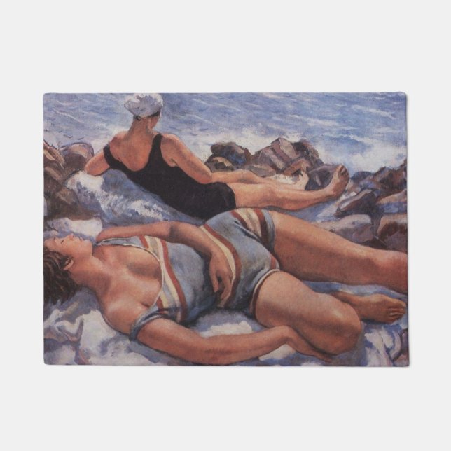 Paillasson Femmes bronzage sur la plage (par Serebriakova) (Devant)
