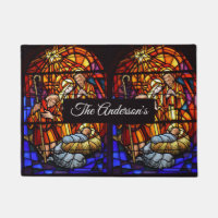 Fenêtre en verre tendu Nativité Noël