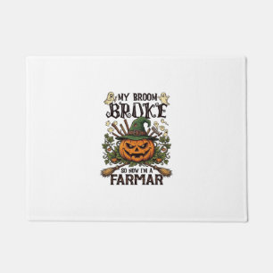 Paillasson Ferme Broom Broke Citrouille Halloween Sorcière Ch