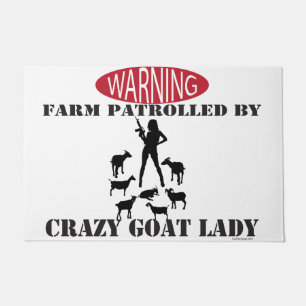 Paillasson Ferme d'avertissement patrouillée par Crazy Goat L