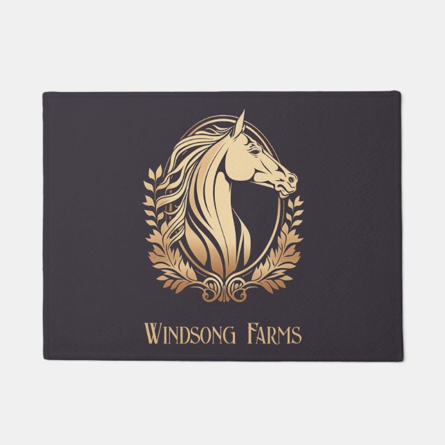 Paillasson Ferme de chevaux sur mesure chic (Devant)