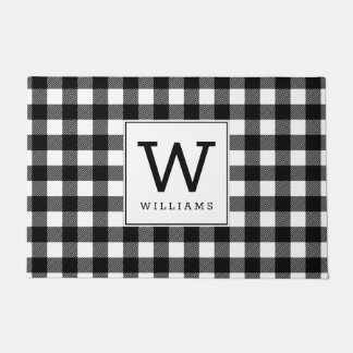 Paillasson Ferme moderne Buffle noir Plaid Monogramme