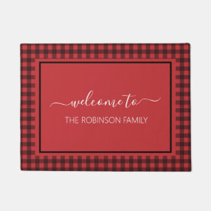 Paillasson Ferme Red Buffalo Plaid Accueil personnalisé