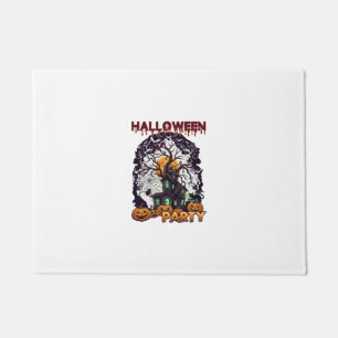 Paillasson Fête d'Halloween Maison Hantée Arbre Citrouilles N