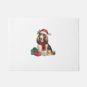 Paillasson Fêtes de Noël de Chien de Hound Afghan Père Noël D