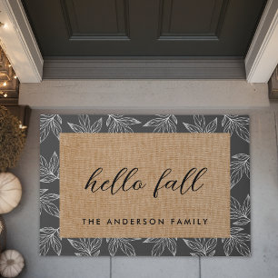 Paillasson Feuillage rustique d'automne Bonjour Famille d'aut
