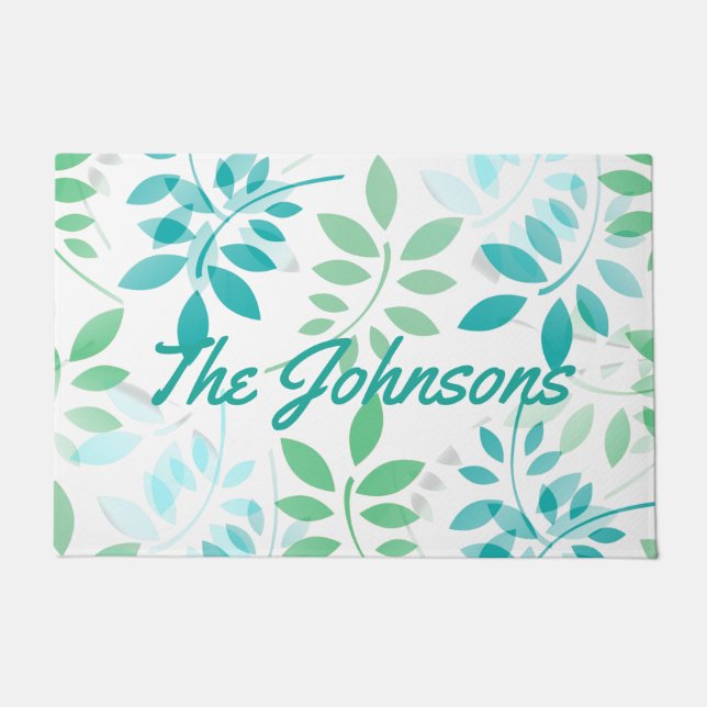 Paillasson Feuilles bleu vert (Devant)