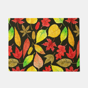 Paillasson Feuilles d'automne aquarelle foncée
