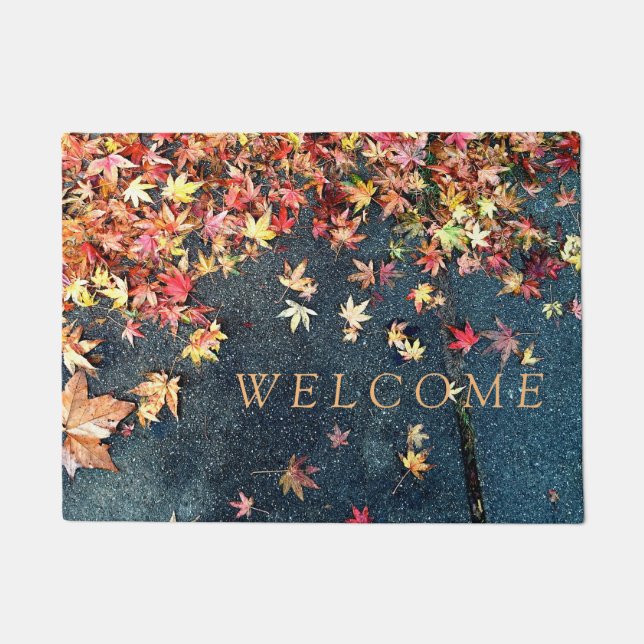 Paillasson Feuilles d'automne sur le trottoir (Devant)