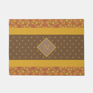 Paillasson Feuilles de automne modernes Monogramme Polka Brow