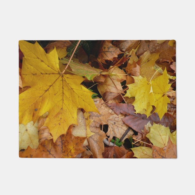 Paillasson Feuilles de Érable Tombées Jaune Automne Nature (Devant)