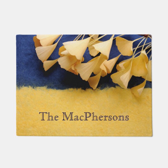 Paillasson feuilles de Ginkgo sur la texture (Devant)