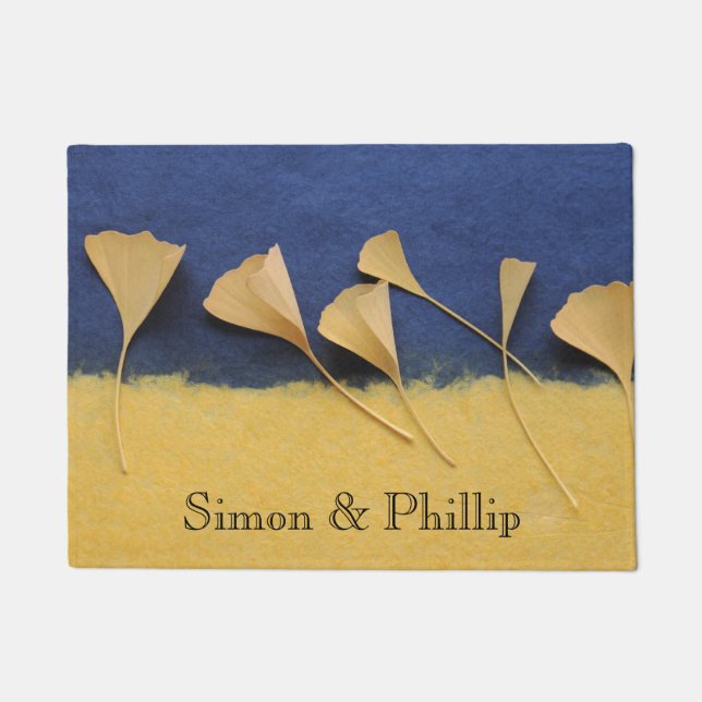 Paillasson feuilles Ginkgo sur papier fait main (Devant)