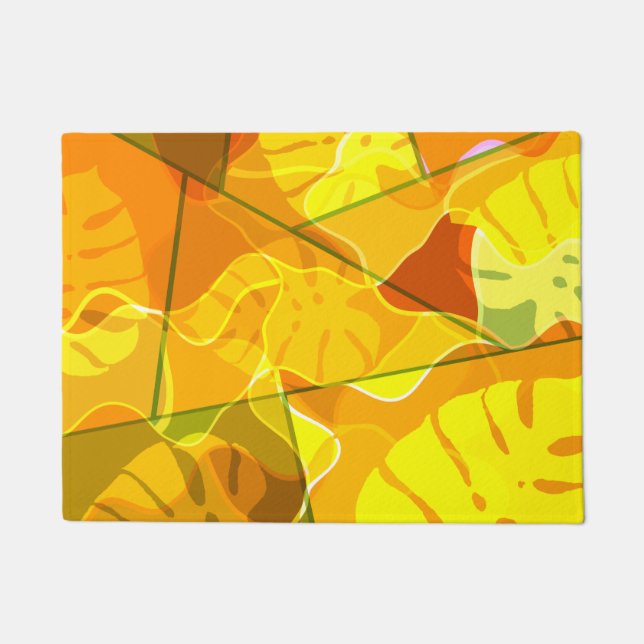 PAILLASSON FEUILLES TROPICALES ABSTRAITES (Devant)