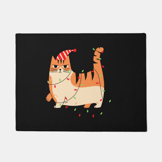 Paillasson Feux de Noël de chat (Devant)