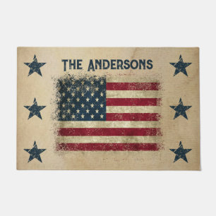 Paillasson Fière D'Être Un Drapeau Rustique Américain