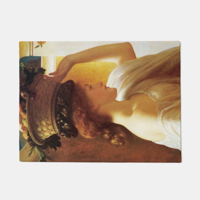 Paillasson Fille avec un panier de fruits (par Frederic Leigh (Devant)