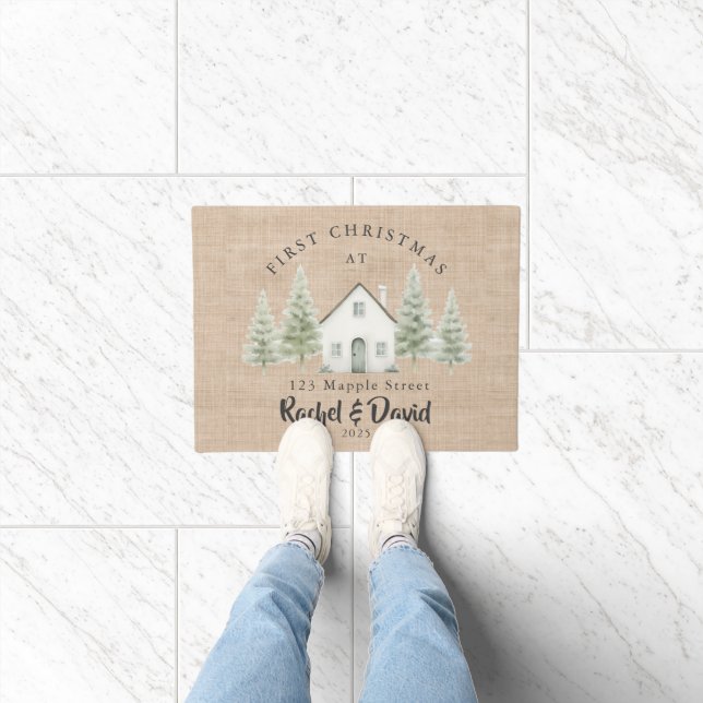 Paillasson First Christmas at New Home Doormat |Names (Intérieur)