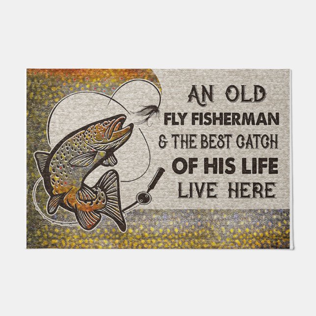 Paillasson Fishing Doormat, Welcome Mat, Outdoor/Indoor (Devant)