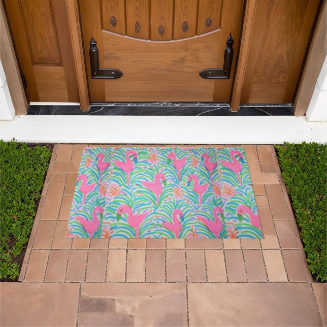 Paillasson Flamant rose Jungle (De plein air)