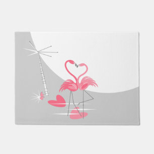 Paillasson Flamant rose Love Grand Moon