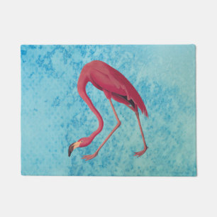 Paillasson Flamant rose rose vintage