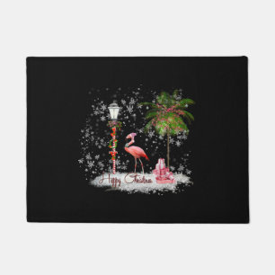 Paillasson Flamant rose voeux de Noël