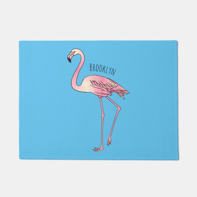 Paillasson Flamingo bird cartoon illustration  (Devant)