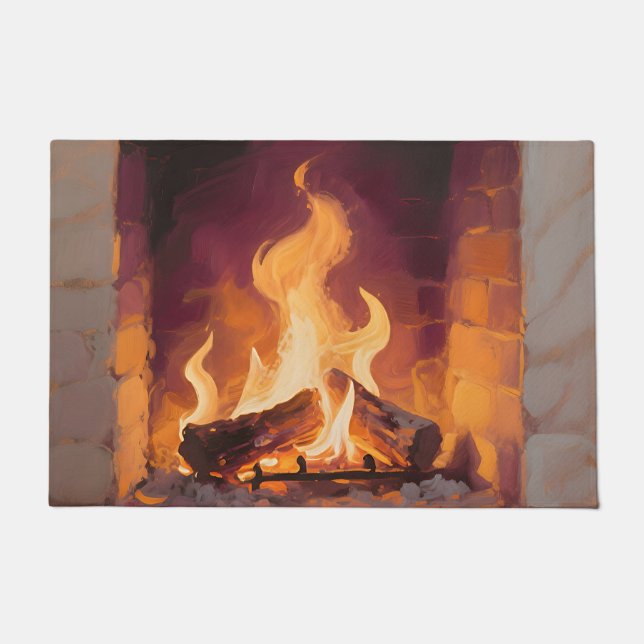 Paillasson Flammes de cheminée confortables (Devant)
