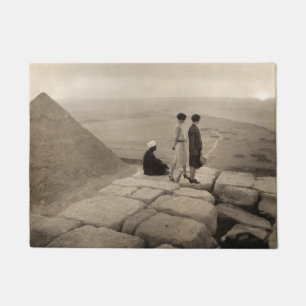 Paillasson Flapper Girls Sunrise Khufu Pyramid, Égypte 1920