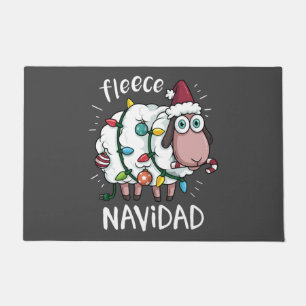 Paillasson Fleece Feliz Navidad Funny Cute Sheep Noël
